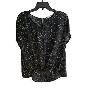 3/$15 Women's Black Polka Dot Blouse Large